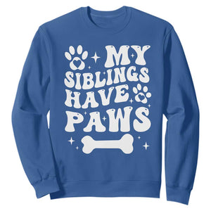 Protected By Dog Sweatshirt My Siblings Have Paws Funny Baby Shower Gift TS10 Royal Blue Print Your Wear