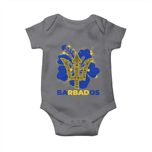 Proud Barbados Bajan Barbadian Flag Roots Baby Onesie TS11 Charcoal Print Your Wear