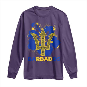 Proud Barbados Bajan Barbadian Flag Roots Long Sleeve Shirt TS11 Purple Print Your Wear