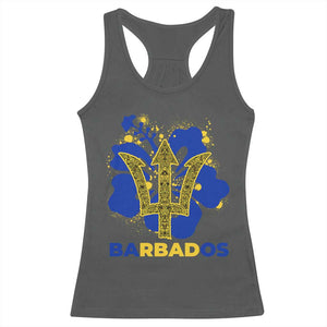 Proud Barbados Bajan Barbadian Flag Roots Racerback Tank Top TS11 Dark Heather Print Your Wear