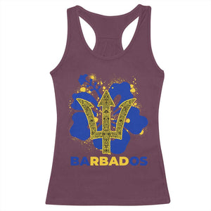 Proud Barbados Bajan Barbadian Flag Roots Racerback Tank Top TS11 Maroon Print Your Wear