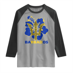 Proud Barbados Bajan Barbadian Flag Roots Raglan Shirt TS11 Sport Gray Black Print Your Wear