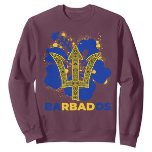 Proud Barbados Bajan Barbadian Flag Roots Sweatshirt TS11 Maroon Print Your Wear