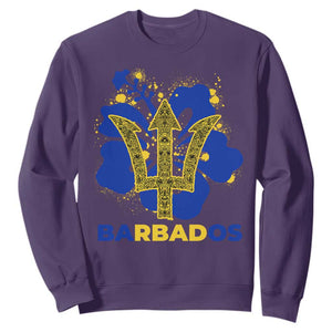 Proud Barbados Bajan Barbadian Flag Roots Sweatshirt TS11 Purple Print Your Wear