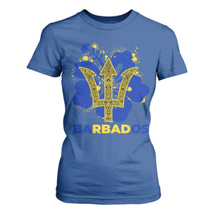 Proud Barbados Bajan Barbadian Flag Roots T Shirt For Women TS11 Royal Blue Print Your Wear