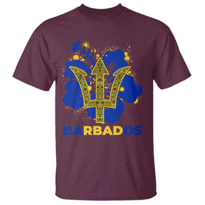 Proud Barbados Bajan Barbadian Flag Roots T Shirt TS11 Maroon Print Your Wear