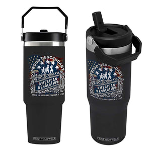 Proud Descendant American Revolution Flip Straw Tumbler 1775 to 1783 Patriotic Heritage TS02 One Size: 30 oz Black Print Your Wear