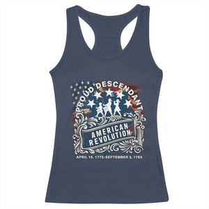 Proud Descendant American Revolution Racerback Tank Top 1775 to 1783 Patriotic Heritage TS02 Navy Print Your Wear