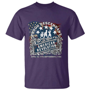 Proud Descendant American Revolution T Shirt 1775 to 1783 Patriotic Heritage TS02 Purple Print Your Wear