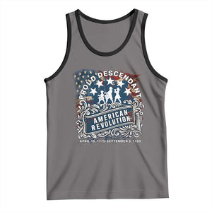 Proud Descendant American Revolution Tank Top 1775 to 1783 Patriotic Heritage TS02 Deep Heather Black Print Your Wear