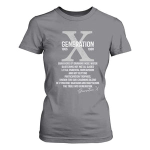 Proud Gen X 1965 to 1980 T Shirt For Women Vintage Generation X TS11 Charcoal Print Your Wear
