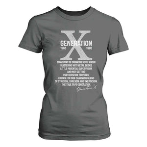 Proud Gen X 1965 to 1980 T Shirt For Women Vintage Generation X TS11 Dark Heather Print Your Wear