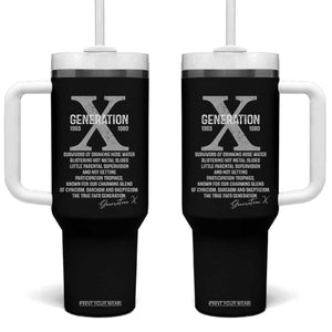Proud Gen X 1965 to 1980 Tumbler With Handle Vintage Generation X TS11 One Size: 40 oz Black Print Your Wear