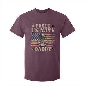 Proud US Navy Daddy T Shirt For Kid Vintage American Flag Anchor TS11 Maroon Print Your Wear