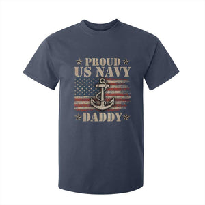 Proud US Navy Daddy T Shirt For Kid Vintage American Flag Anchor TS11 Navy Print Your Wear