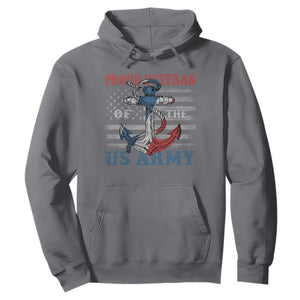 Proud Veteran Of The US Army Hoodie Vintage American Flag Anchor TS11 Charcoal Print Your Wear
