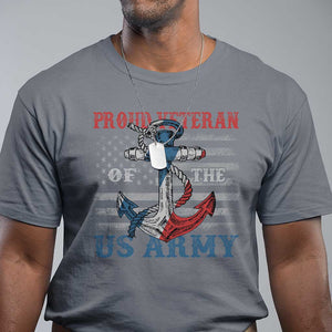 Proud Veteran Of The US Army T Shirt Vintage American Flag Anchor TS11 Charcoal Print Your Wear