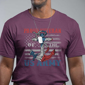 Proud Veteran Of The US Army T Shirt Vintage American Flag Anchor TS11 Maroon Print Your Wear