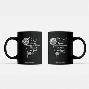 Purple Up For Military Kids Coffee Mug Brave Enough To Bloom Wherever We Land Month of Military Child TS02 Black Print Your Wear