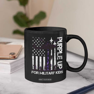 Purple Up For Military Kids Coffee Mug Camo American Flag Military Child Month USA Camouflage TS10 Print Your Wear