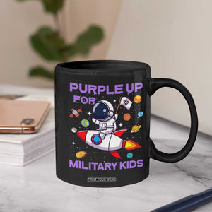 Purple Up For Military Kids Coffee Mug Military Child Month Astronaut Funny TS10 Print Your Wear