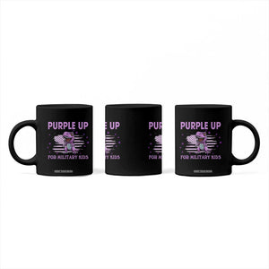 Purple Up For Military Kids Coffee Mug Military Child Month Dinosaur American Flag TS02 Print Your Wear