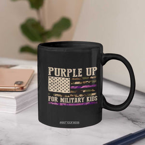 Purple Up For Military Kids Coffee Mug Military Child Month USA Flag Camouflage TS02 Print Your Wear