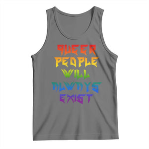 Queer Pride Tank Top Queer People Will Always Exist LGBTQIA Gay Ally TS10 Black Heather Print Your Wear