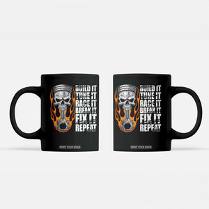 Racing Car Coffee Mug Build It Tune It Race It Break It TS09 Black Print Your Wear
