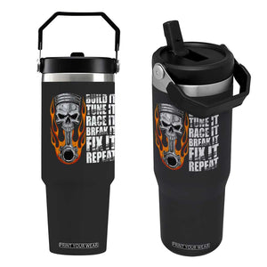 Racing Car Flip Straw Tumbler Build It Tune It Race It Break It TS09 One Size: 30 oz Black Print Your Wear