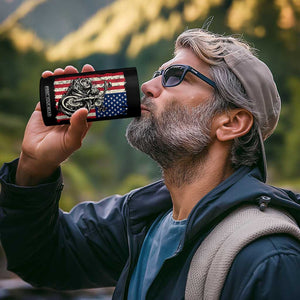 Real Grandpas Ride Motorcycles 4 in 1 Can Cooler Tumbler Some Grandpas Play Bingon American Flag TB10 Print Your Wear