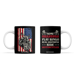 Real Grandpas Ride Motorcycles Coffee Mug Some Grandpas Play Bingon American Flag TB10 Black Print Your Wear
