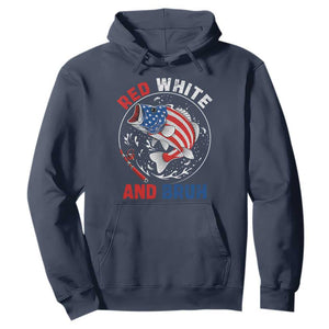 Red White And Bruh Fishing Hoodie Funny Patriotic Bass 4th Of July American Flag TS02 Navy Print Your Wear