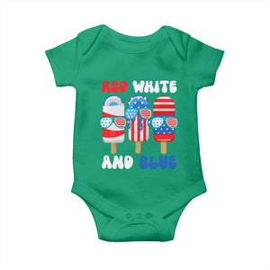 Red White Blue Popsicle 4th of July Baby Onesie Patriotic USA Flag TS10 Irish Green Print Your Wear