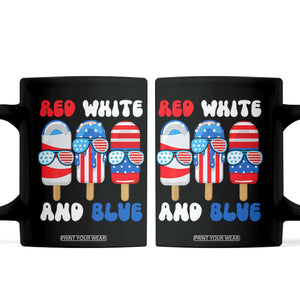 Red White Blue Popsicle 4th of July Coffee Mug Patriotic USA Flag TS10 Black Print Your Wear