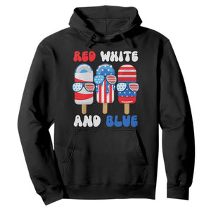 Red White Blue Popsicle 4th of July Hoodie Patriotic USA Flag TS10 Black Print Your Wear