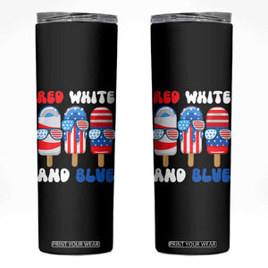 Red White Blue Popsicle 4th of July Skinny Tumbler Patriotic USA Flag TS10 Black Print Your Wear