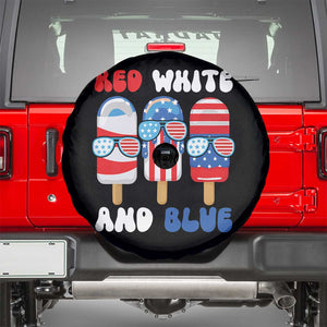 Red White Blue Popsicle 4th of July Spare Tire Cover Patriotic USA Flag TS10 Black Print Your Wear