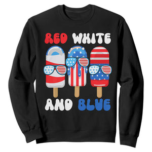 Red White Blue Popsicle 4th of July Sweatshirt Patriotic USA Flag TS10 Black Print Your Wear