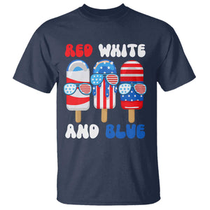 Red White Blue Popsicle 4th of July T Shirt Patriotic USA Flag TS10 Navy Print Your Wear