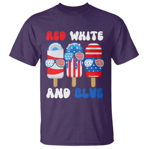 Red White Blue Popsicle 4th of July T Shirt Patriotic USA Flag TS10 Purple Print Your Wear
