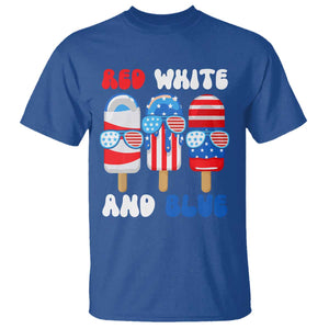 Red White Blue Popsicle 4th of July T Shirt Patriotic USA Flag TS10 Royal Blue Print Your Wear