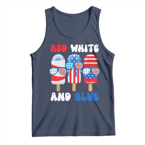 Red White Blue Popsicle 4th of July Tank Top Patriotic USA Flag TS10 Navy Print Your Wear