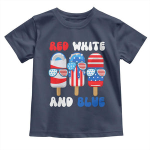 Red White Blue Popsicle 4th of July Toddler T Shirt Patriotic USA Flag TS10 Navy Print Your Wear