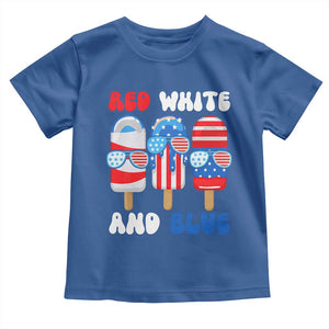 Red White Blue Popsicle 4th of July Toddler T Shirt Patriotic USA Flag TS10 Royal Blue Print Your Wear