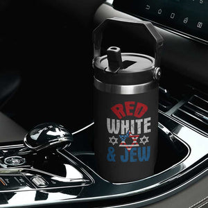 Red White and Jew Flip Straw Tumbler Funny Jewish Patriotic 4th of July Star Of David TS02 Print Your Wear