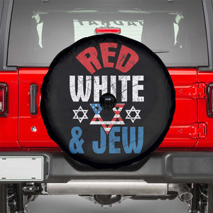 Red White and Jew Spare Tire Cover Funny Jewish Patriotic 4th of July Star Of David TS02 Black Print Your Wear