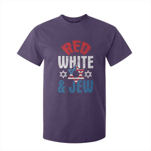 Red White and Jew T Shirt For Kid Funny Jewish Patriotic 4th of July Star Of David TS02 Purple Print Your Wear