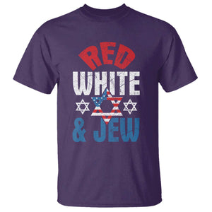 Red White and Jew T Shirt Funny Jewish Patriotic 4th of July Star Of David TS02 Purple Print Your Wear
