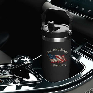 Rejecting Kings Flip Straw Tumbler Since 1776 No Kings In America Retro US Flag TS10 Print Your Wear